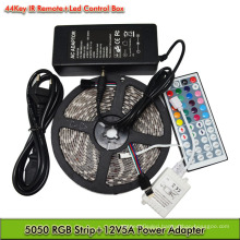 Hot sale SMD 5050 Flexible Waterproof RGB LED Strip Light with IR 44 Keys Remote Controller kit
